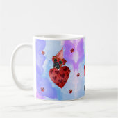 Paarse Blue Boxer Valentijnsdag Gift Dog Koffiemok (Links)