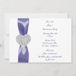 Paarse Blue Diamond Heart Bachelorette Party Kaart