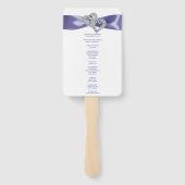 Paarse Blue Diamond Hearts Wedding Program Fans Handwaaier (Achterkant)