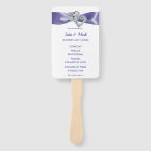 Paarse Blue Diamond Hearts Wedding Program Fans Handwaaier (Voorkant)