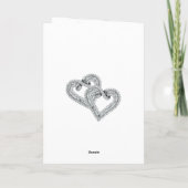 Paarse Blue Diamond Hearts Wedding Program Kaart (Achterkant)