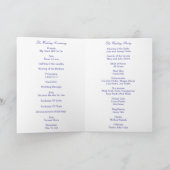 Paarse Blue Diamond Hearts Wedding Program Kaart (Binnen)