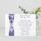 Paarse Blue Diamond Infinity Wedding Invitation Kaart (Staand voorkant)