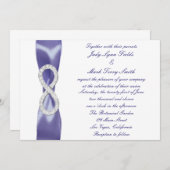 Paarse Blue Diamond Infinity Wedding Invitation Kaart (Voorkant / Achterkant)