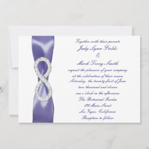 Paarse Blue Diamond Infinity Wedding Invitation Kaart
