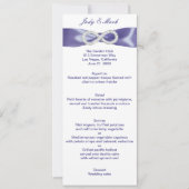 Paarse Blue Diamond Infinity Wedding Menu Kaart (Voorkant)