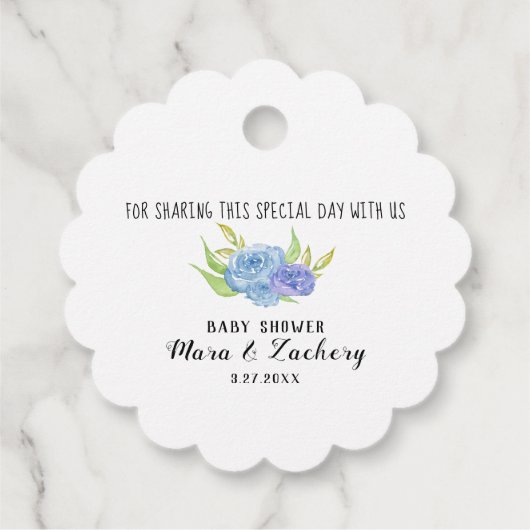 * Paarse Blue Dragon Baby shower Schattige dank u Bedankjes Labels (Achterkant)