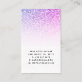 Paarse Blue Faux Glitter Earring Display Card Visitekaartje (Achterkant)
