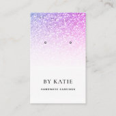 Paarse Blue Faux Glitter Earring Display Card Visitekaartje (Voorkant)