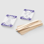 Paarse Blue Floral Foliage Wedding Programme Fans Handwaaier (Niet-gemonteerd)