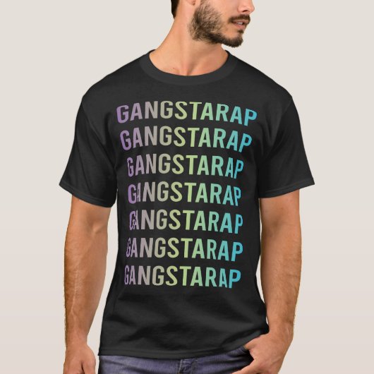 Paarse Blue Gangsta Rap Rapping Rapper T-shirt (Voorkant)