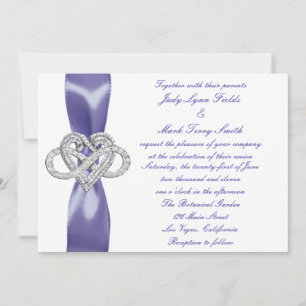 Paarse Blue Infinity Heart Weddenschap Kaart