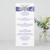 Paarse Blue Infinity Heart Wedding Menu Kaart (Staand voorkant)