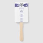 Paarse Blue Infinity Heart Wedding Program Fans Handwaaier (Achterkant)