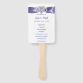 Paarse Blue Infinity Heart Wedding Program Fans Handwaaier (Voorkant)