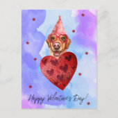 Paarse Blue Labrador Valentijnsdag Gift Dog Feestdagenkaart (Voorkant)