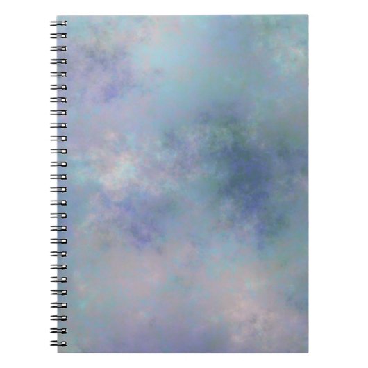 Paarse Blue Misty Waterverf achtergrond Notitieboek (Voorkant)