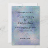 Paarse Blue Misty Waterverf Wedding Kaart (Voorkant)