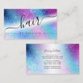 Paarse Blue Nebula Galaxy Glitter Hair Visitekaartje (Voorkant / Achterkant)