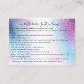 Paarse Blue Nebula Galaxy Glitter Lashes Nazorg Visitekaartje (Achterkant)