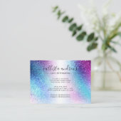 Paarse Blue Nebula Galaxy Glitter Lashes Nazorg Visitekaartje (Staand voorkant)