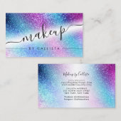 Paarse Blue Nebula Galaxy Glitter Make-up Visitekaartje (Voorkant / Achterkant)