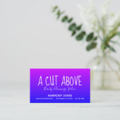Paarse Blue Ombre Beauty Salon Appointment Card Afsprakenkaartje (Staand voorkant)