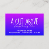 Paarse Blue Ombre Beauty Salon Appointment Card Afsprakenkaartje (Voorkant)