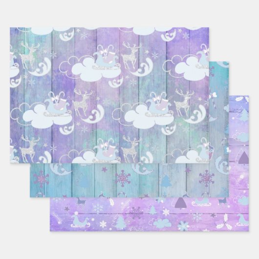 PAARSE BLUE PINK HOLIDAY WINTER ITEMS INPAKPAPIER VEL (Set)