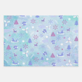 PAARSE BLUE PINK HOLIDAY WINTER ITEMS INPAKPAPIER VEL