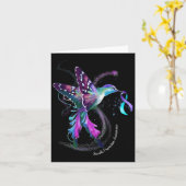 Paarse Blue Ribbon Suicide Prevention Awareness Kaart (Gele Bloem)