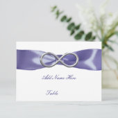 Paarse Blue Silver Infinity Table Place Card RSVP Kaartje (Staand voorkant)