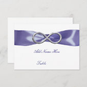 Paarse Blue Silver Infinity Table Place Card RSVP Kaartje (Voorkant / Achterkant)
