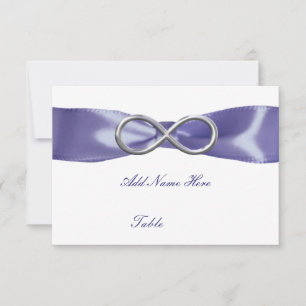 Paarse Blue Silver Infinity Table Place Card RSVP Kaartje