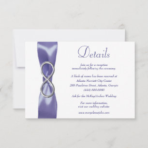 Paarse Blue Silver Infinity Wedding Details Kaart