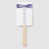 Paarse Blue Silver Infinity Wedding Program Fans Handwaaier (Achterkant)