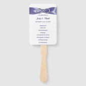 Paarse Blue Silver Infinity Wedding Program Fans Handwaaier (Voorkant)