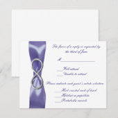 Paarse Blue Silver Infinity Wedding Response Kaart (Voorkant / Achterkant)