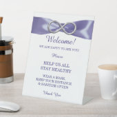 Paarse Blue Silver Infinity Wedding Safety Reclamebord Met Voetstuk (Insitu)