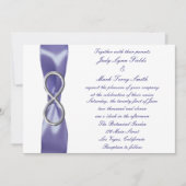 Paarse Blue Silver Infinity Wedding Uitnodiging (Voorkant)