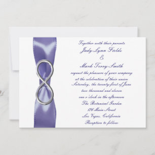 Paarse Blue Silver Infinity Wedding Uitnodiging