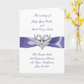 Paarse Blue Silver Swans Program Kaart (Gele Bloem)