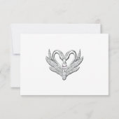 Paarse Blue Silver Swans Table Place Card Bedankkaart (Achterkant)