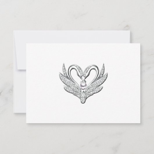 Paarse Blue Silver Swans Table Place Card Bedankkaart (Achterkant)