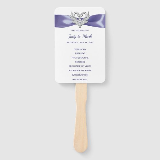 Paarse Blue Silver Swans Weddenschap Program Fans Handwaaier (Voorkant)