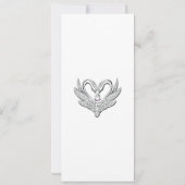 Paarse Blue Silver Swans Wedding Menu Kaart (Achterkant)