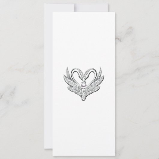 Paarse Blue Silver Swans Wedding Menu Kaart (Achterkant)