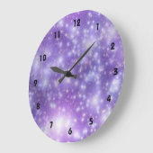 Paarse Blue Sky Cloud Sterren Effect Grote Klok (Hoek)