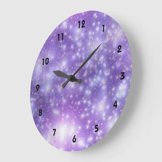 Paarse Blue Sky Cloud Sterren Effect Grote Klok (Hoek)