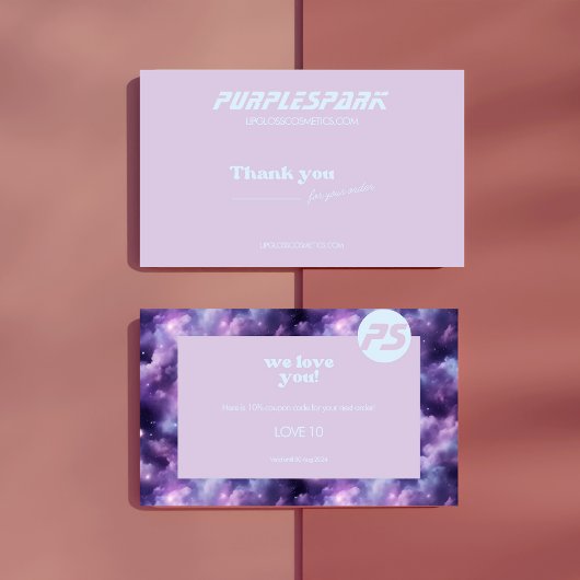 Paarse Blue Small Business Bedankkaart
